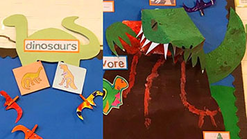 nursery display of dinosaurs